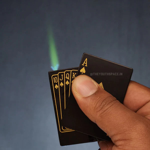 TK Green Flame Jet Ignition Ace Lighter (Metallic; Gold)