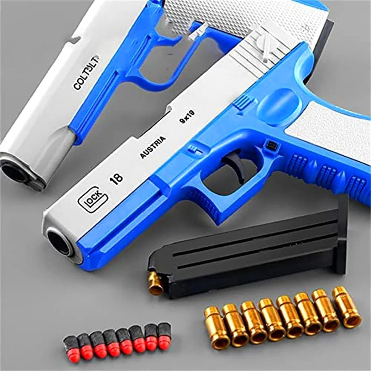 2TK Glock Eject Mechanism Gun with Ejecting Toy Pistol for Kids