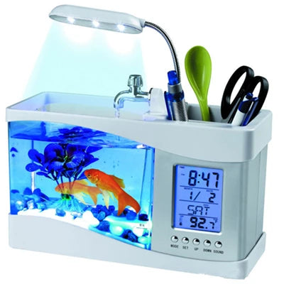 ATC® USB fish tank for home or desktop with unique features and calming natural sounds.