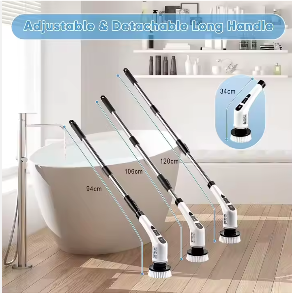 Electric Spin Scrubber Waterproof Bathroom 360 Cordless Cleaner Brush