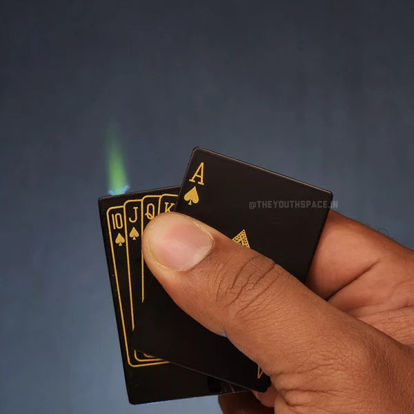TK Green Flame Jet Ignition Ace Lighter (Metallic; Gold)
