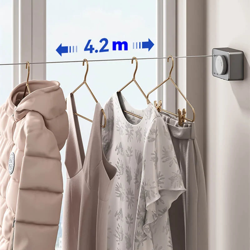 🇺🇬 4 Meters Most Powerful Drill-Free Invisible Adjustable Clothesline