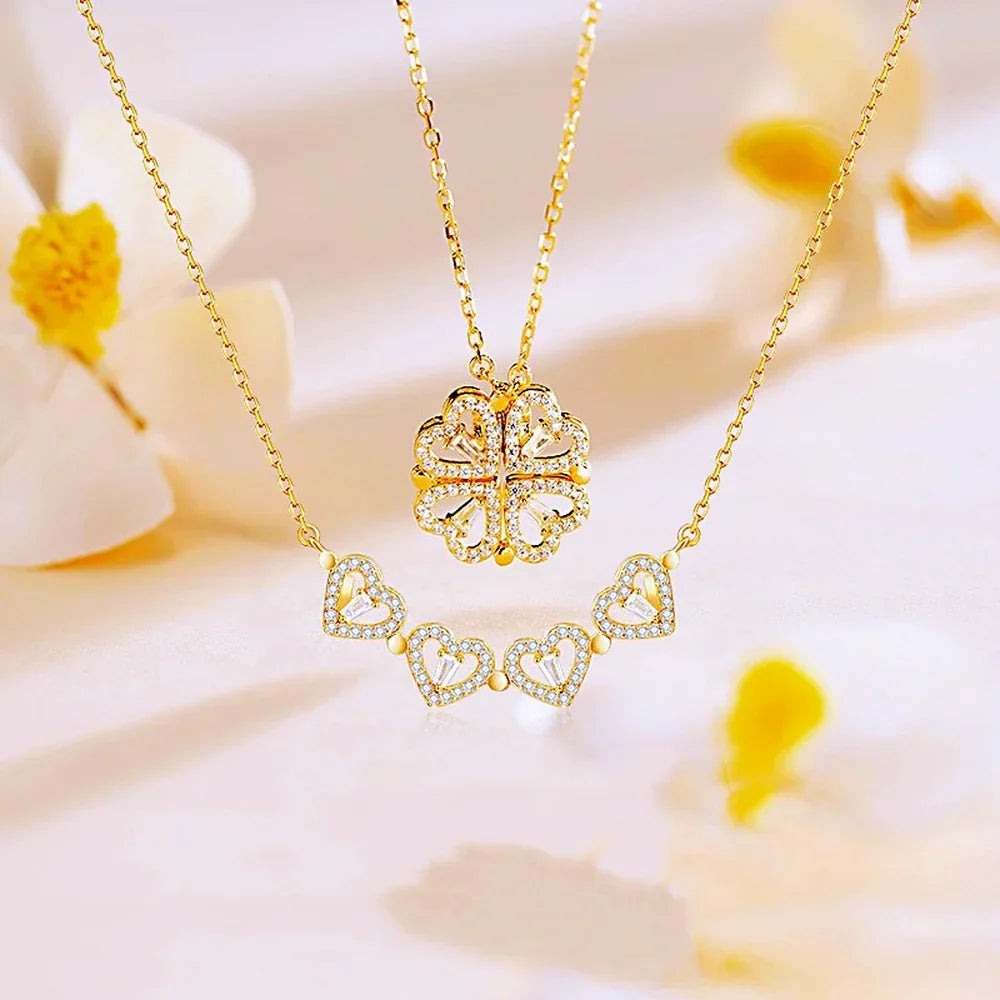 Heart Shaped Clover Necklace: Symbol of Love