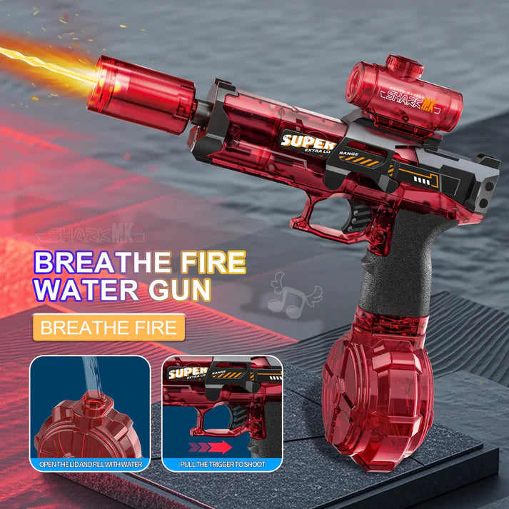 Electric water gun with LED & flame effect