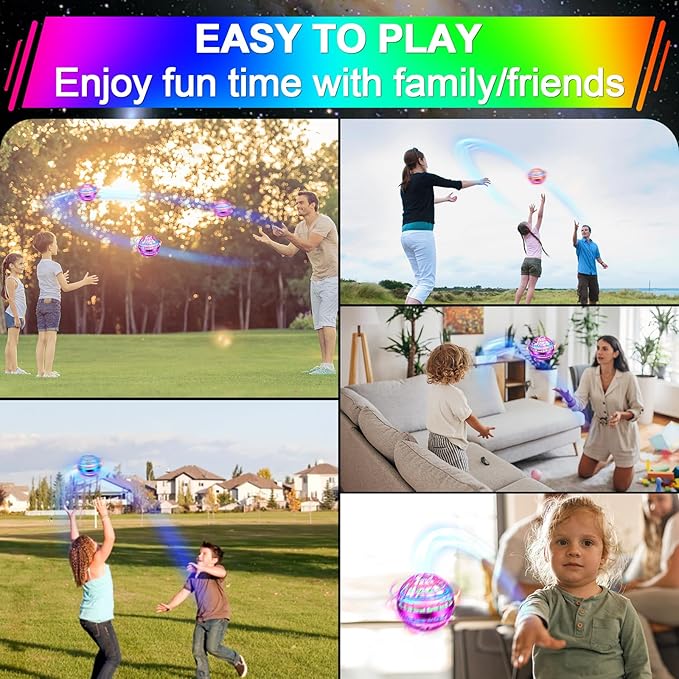 Flying Orb Ball Toy,2026 Upgraded Parachute LED