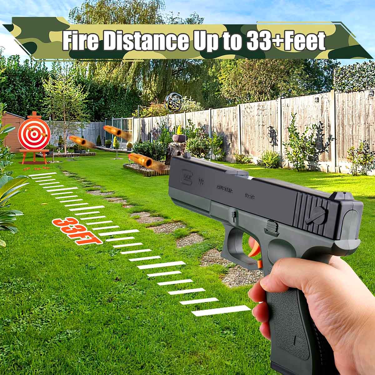 2TK Glock Eject Mechanism Gun with Ejecting Toy Pistol for Kids