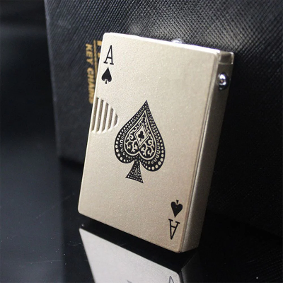 TK Green Flame Jet Ignition Ace Lighter (Metallic; Gold)