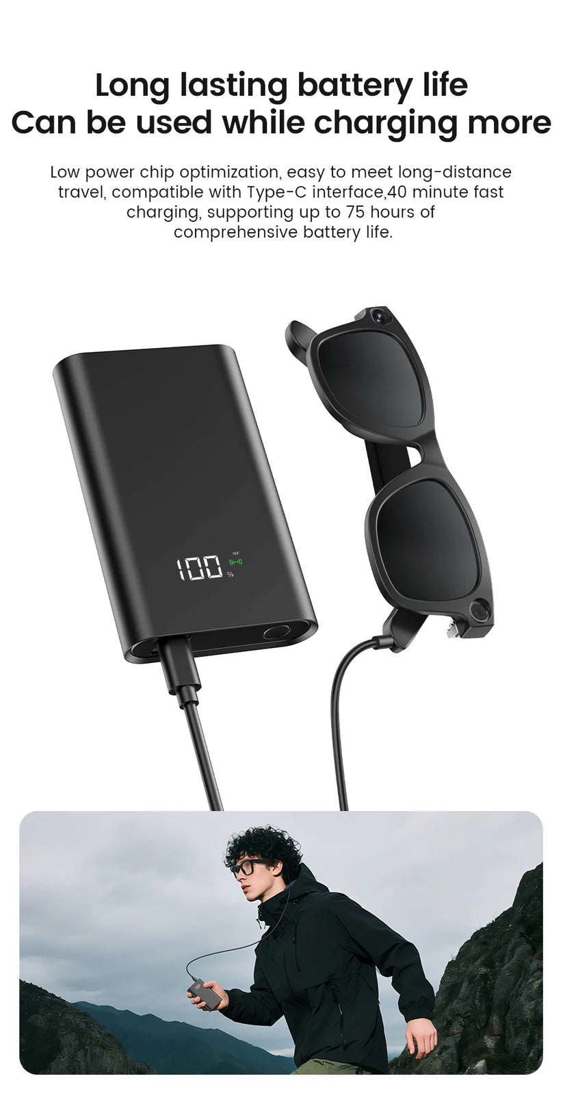 CyanVue AI Smart Glasses – 8MP Camera Glasses with Music & Call Features