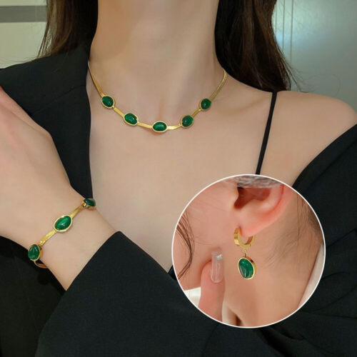 Elegant Green Crystal Jewelry Set