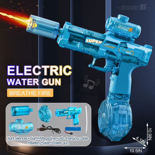 Electric water gun with LED & flame effect