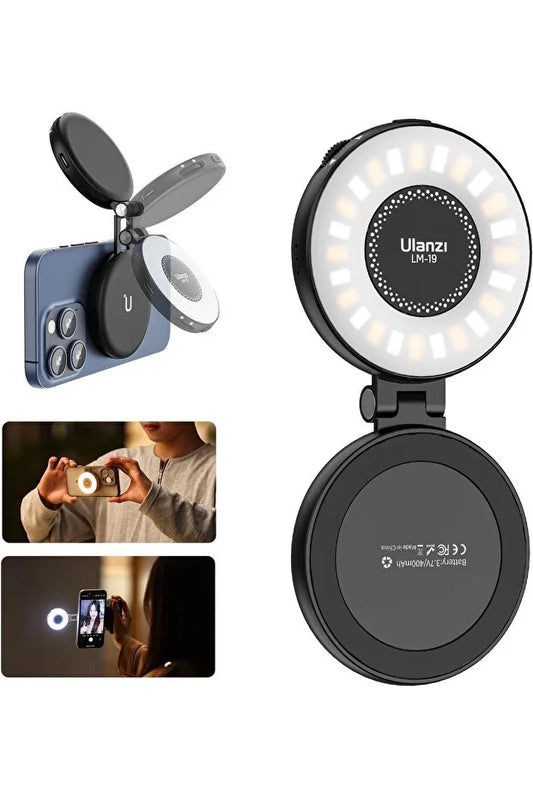 Magnetic Selfie Ring Light with Mirror