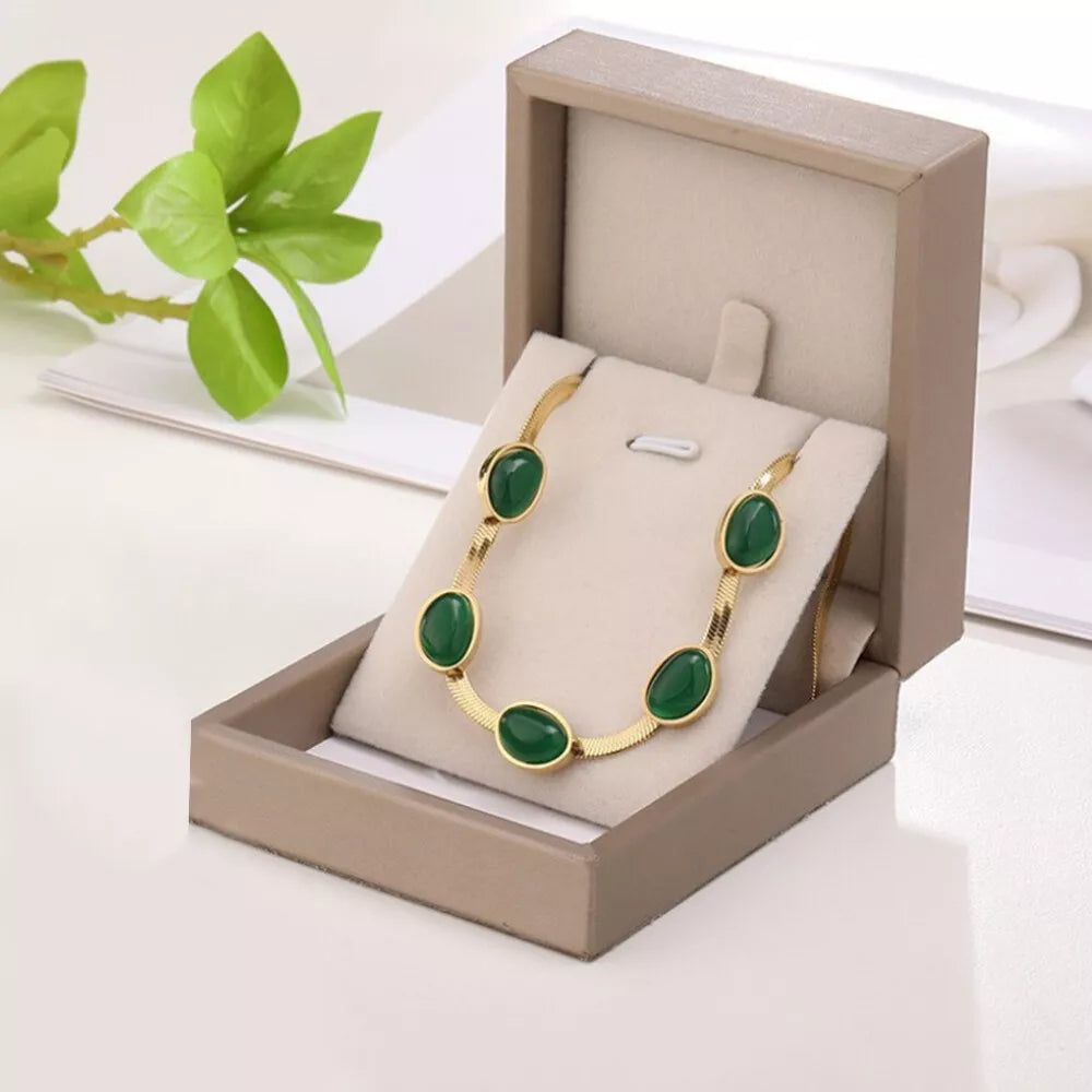 Elegant Green Crystal Jewelry Set