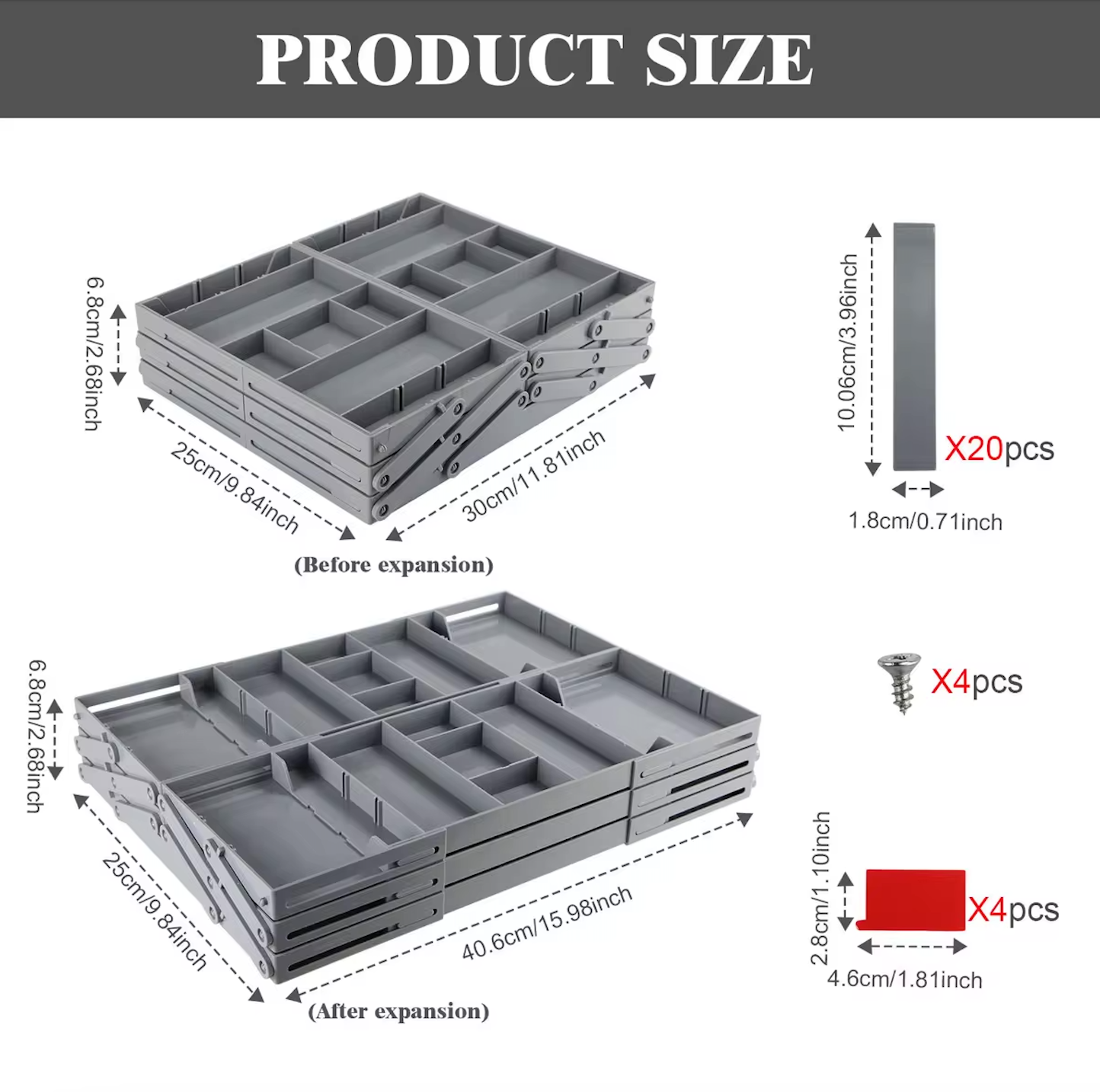 Multi Level Collapsible Organizer Drawer