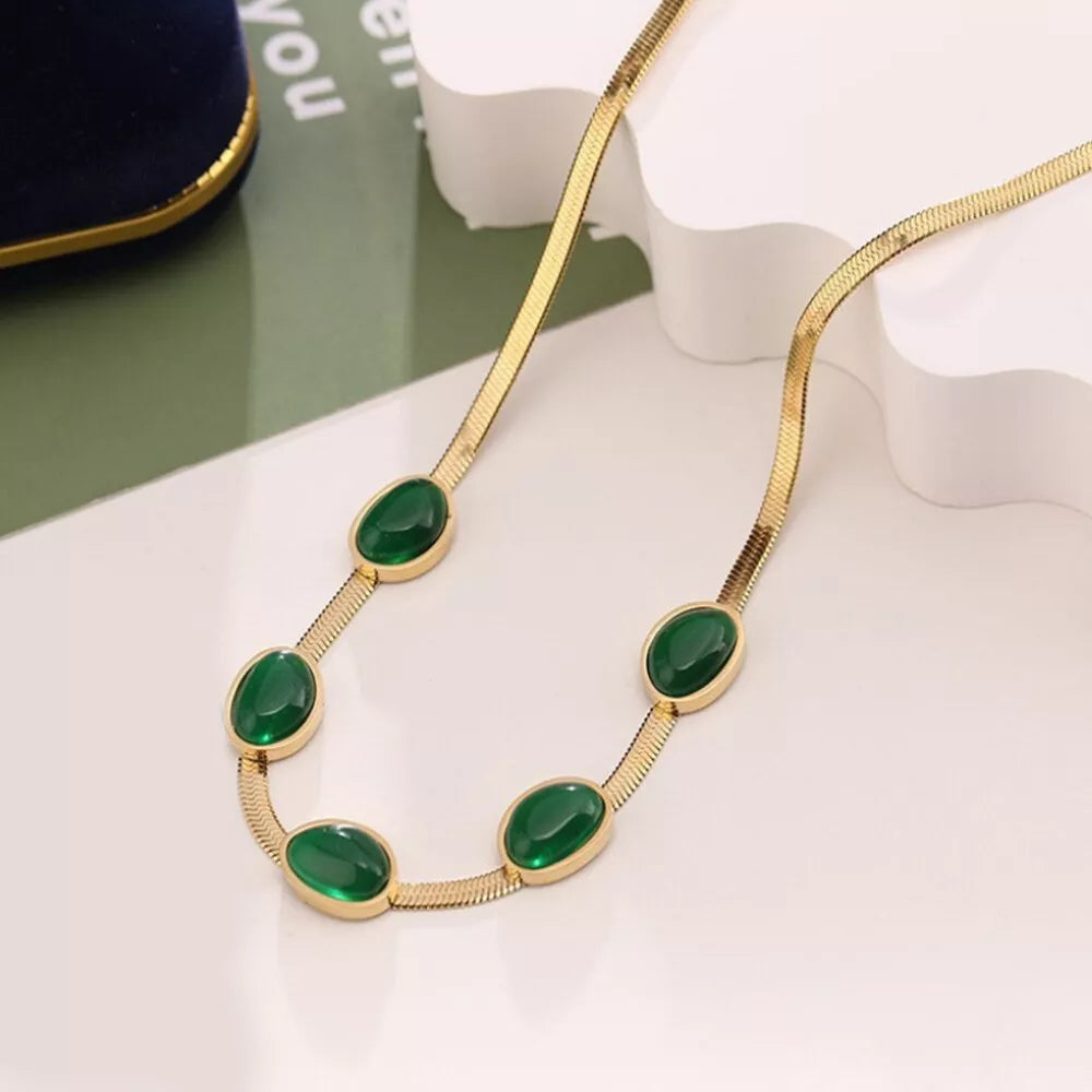 Elegant Green Crystal Jewelry Set