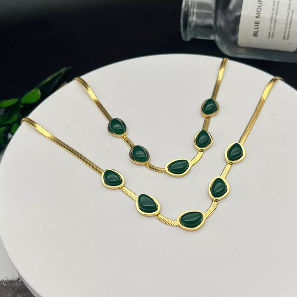 Elegant Green Crystal Jewelry Set