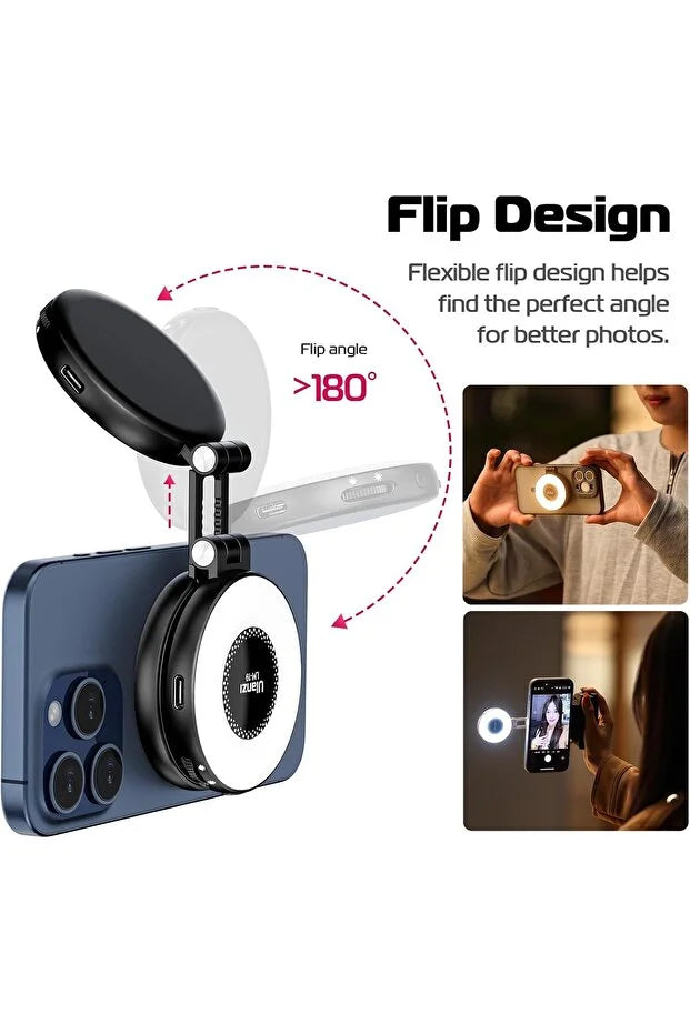 Magnetic Selfie Ring Light with Mirror