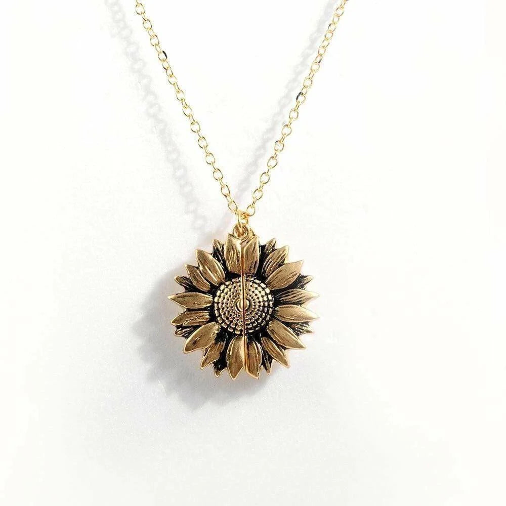 🇺🇬 🌞"You Are My Sunshine" Sunflower Necklace🌻(Double-sided engraving)