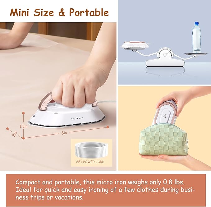Newbealer Travel Iron with Dual Voltage - 120V/220V