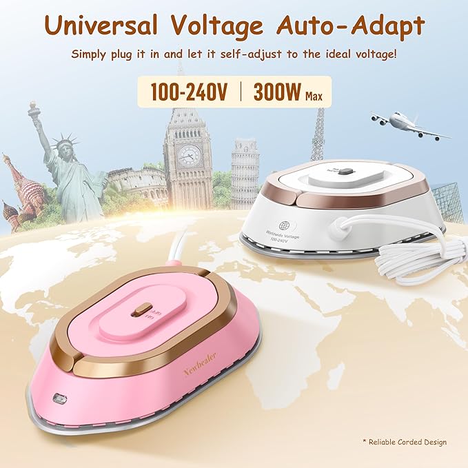 Newbealer Travel Iron with Dual Voltage - 120V/220V