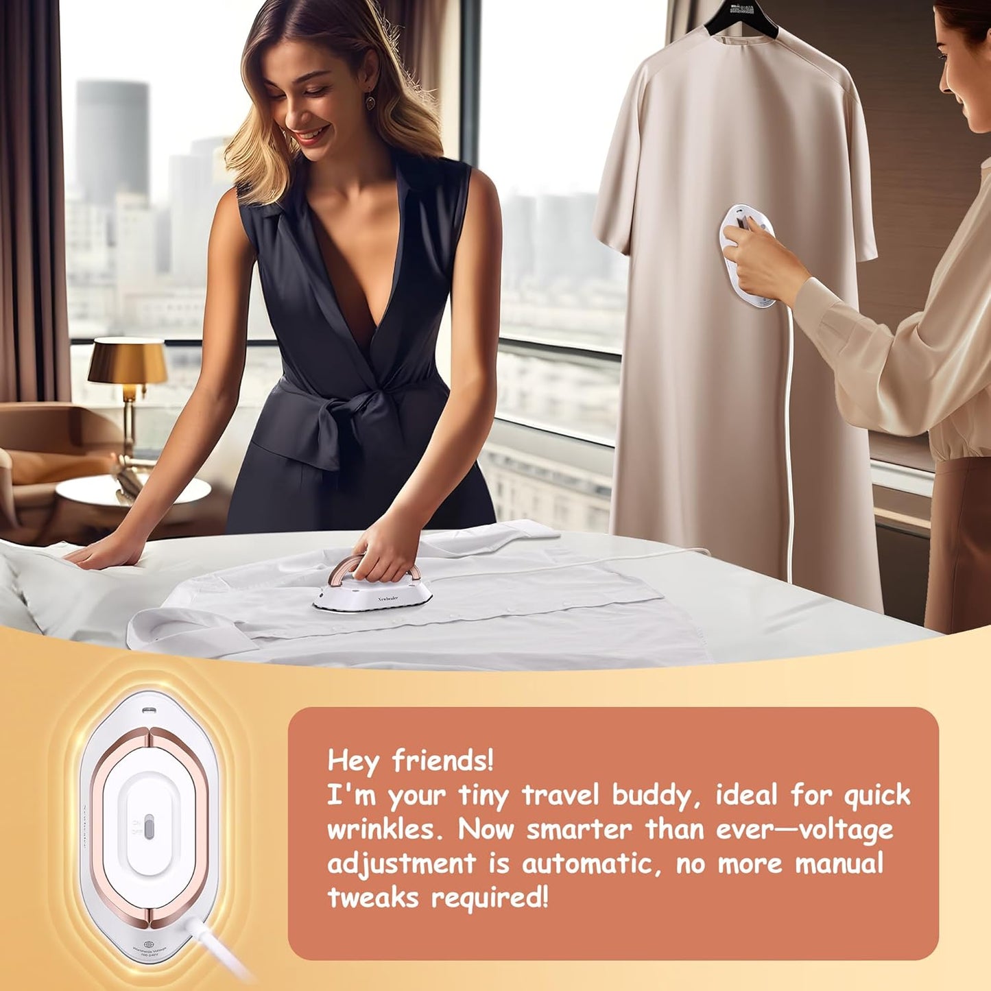Newbealer Travel Iron with Dual Voltage - 120V/220V