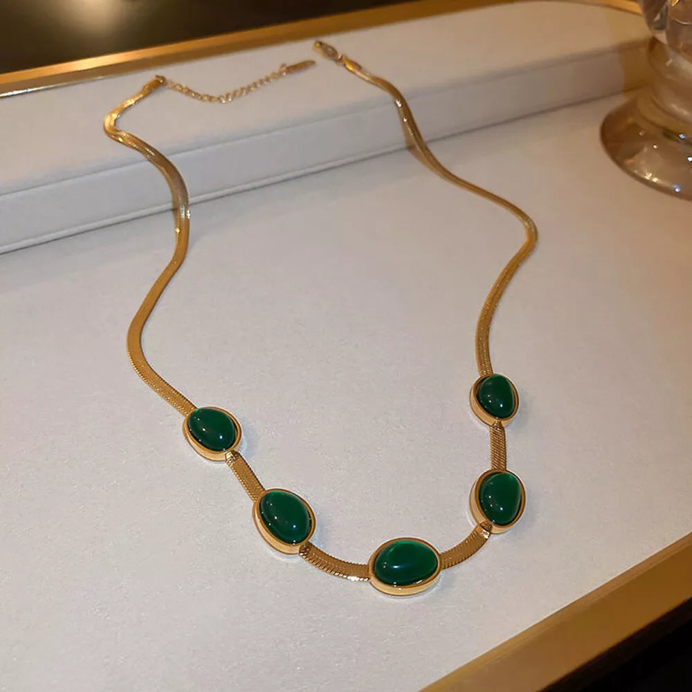 Elegant Green Crystal Jewelry Set