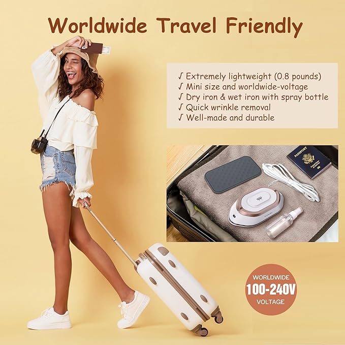 Newbealer Travel Iron with Dual Voltage - 120V/220V