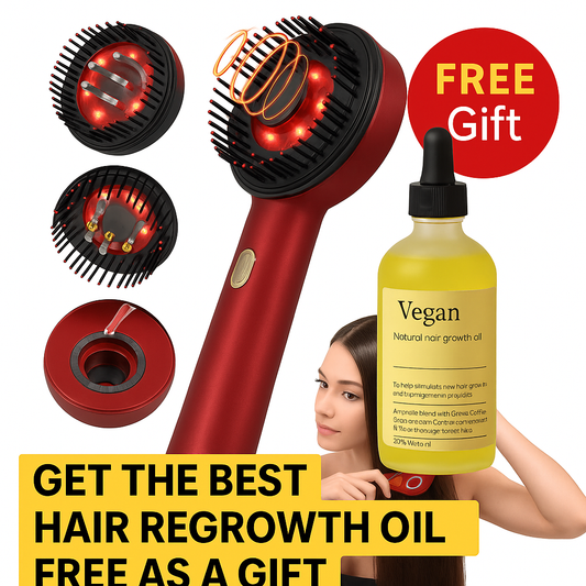 Derma Oil Brush - 3 in 1 massage brush + Vegan hair regrowth oil as a GIFT