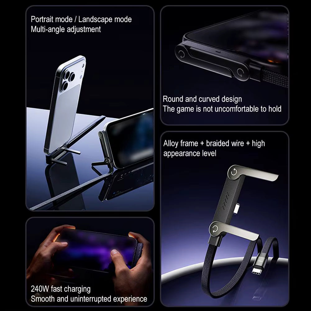 240W Fast Charging Foldable Phone Holder Data Cable